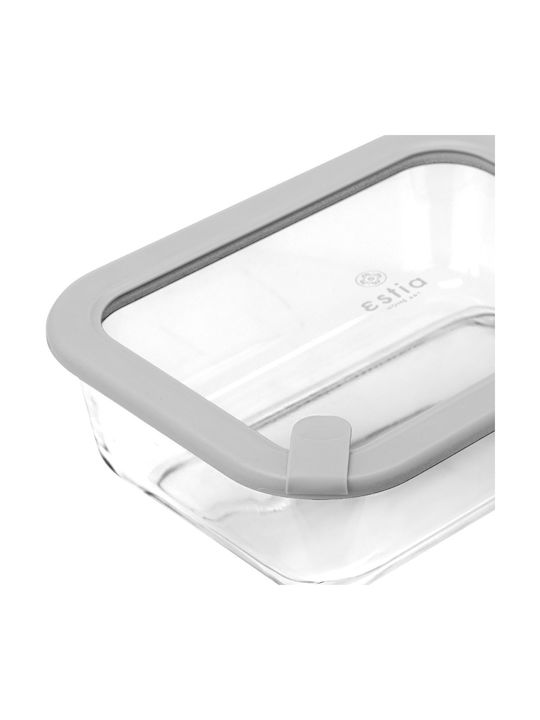 Estia Microwave Glass Lunch Box Colorseal Gray 1520ml