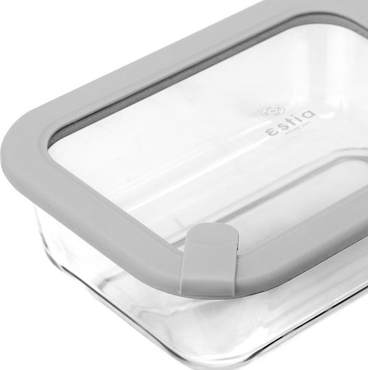 Estia Colorseal Lunchbox Glas Gray Geeignet für die Mikrowelle 1050ml 1Stück