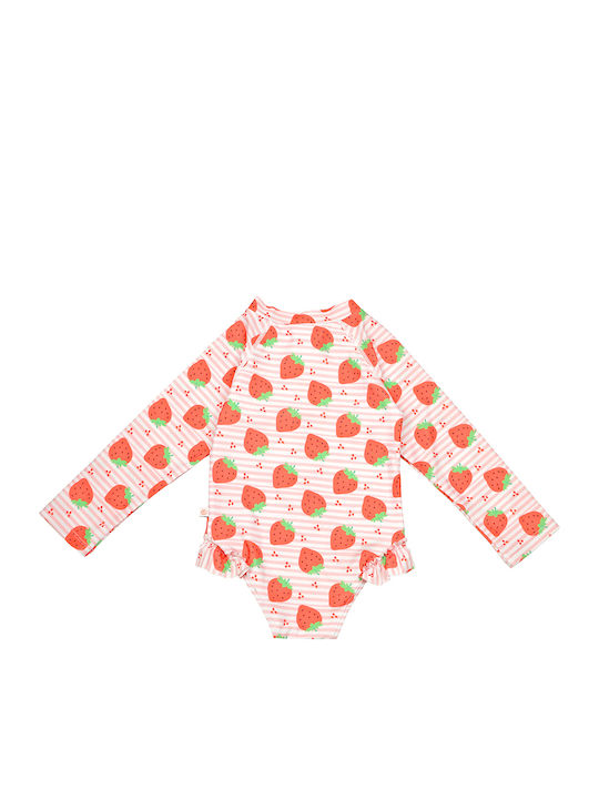 Zoocchini Kids Swimwear Long Sleeve One-piece Strawberry