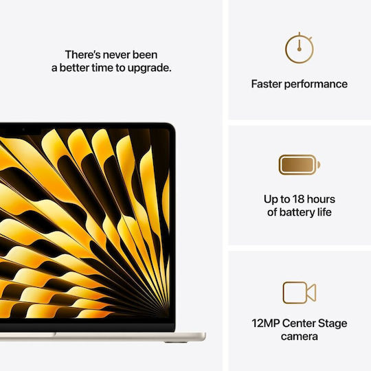 Apple MacBook Air 13.6 IPS Panel Retina Display M4 10-Core 24GB 512GB SSD 10-Core GPU with Charger 35W Dual Port Starlight English US Keyboard