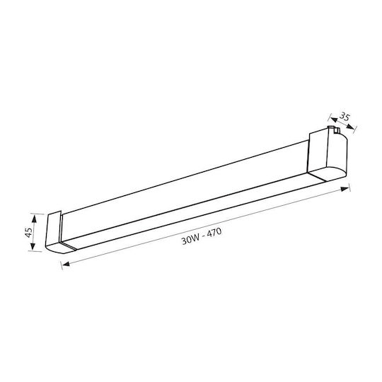 Drax Led Rail Lighting 30w 3000k Black