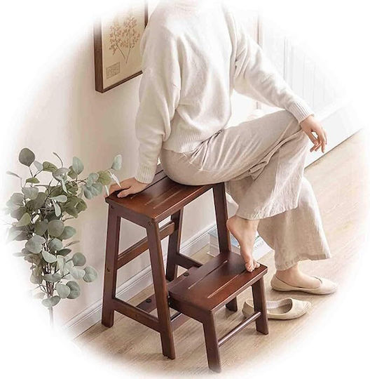 eBest Step Ladder Wooden 2 Steps 55cm