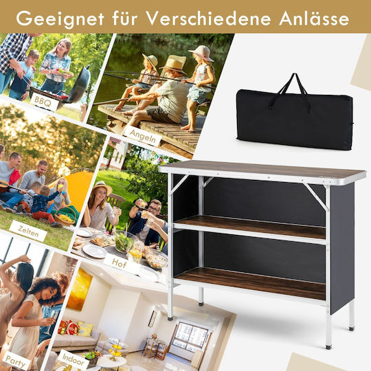 Costway Tabelle Aluminium für Camping Klappbar 38x88x88cm