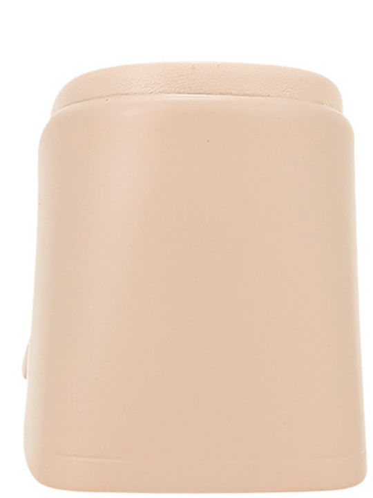 Mons Leather Mules with Heel in Beige Color