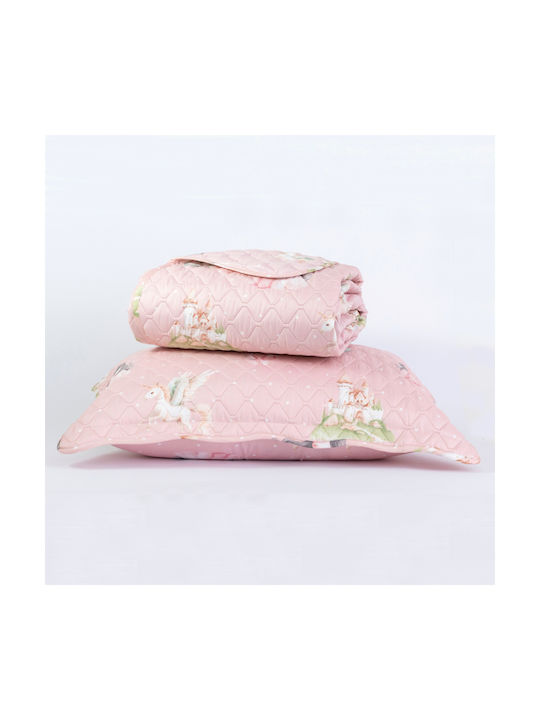 Borea Kids Quilt Set Single with Pillowcase Dusty Pink 160x220cm