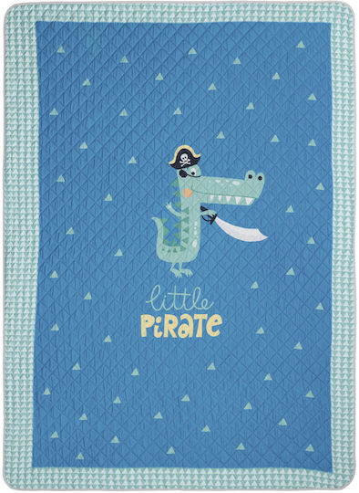 Nima Kinder Steppdecke Einzeln Little Pirate Light Blue, Green 160x220cm