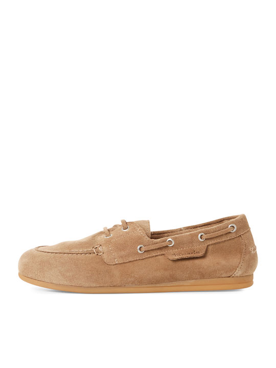 Leder Damen Loafers in Tabac Braun Farbe