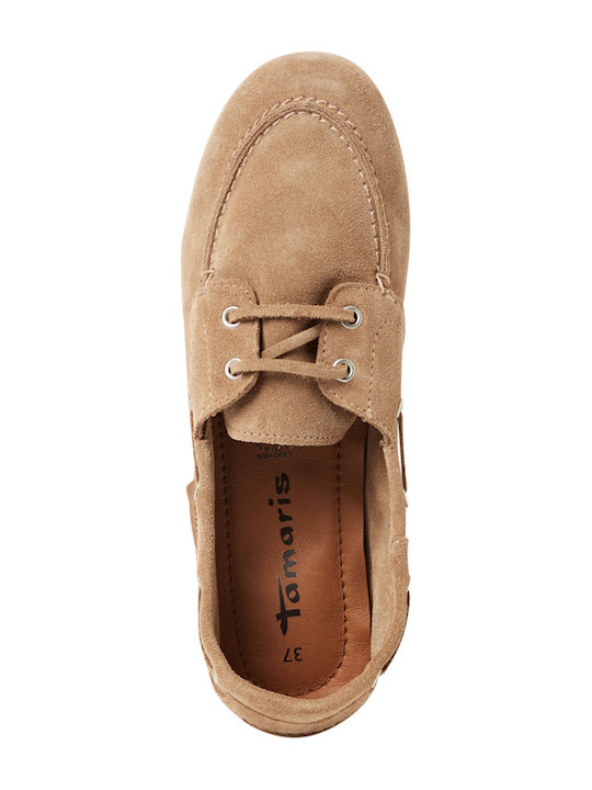 Leder Damen Loafers in Tabac Braun Farbe