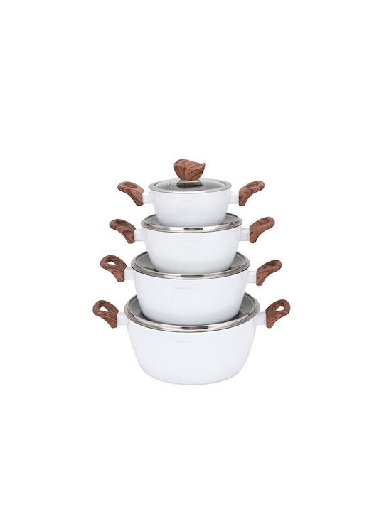 Rosa Bella Set de oale din aluminiu turnat cu strat antiaderent 8buc