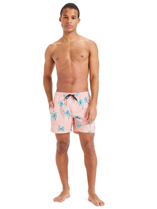 Everyday Straight Men's Swimwear Shorts Pink With Patterns
