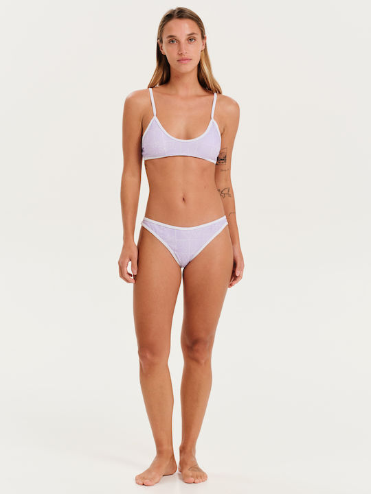 Set Bikini mit Abnehmbarer Verstärkung Flieder