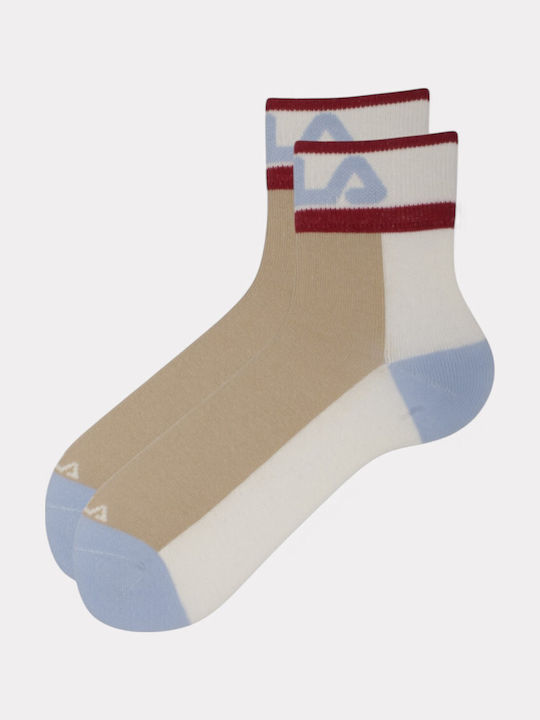 FILA Quarter Women's Socks Wine Cream 3Pack