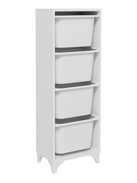 Storage Drawers Kayra I Made of Plastic & Wood with 4 Drawers L45.3xW29.7xH116.3cm