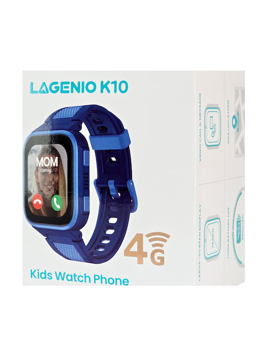 Lagenio Kids Digital Watch K10 with GPS and Rubber/Plastic Strap Blue