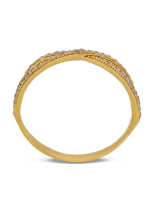 Savvas Design Damen Ring mit Zirkonia aus Gold 14K