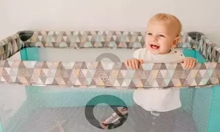 Lionelo Stefi Παρκοκρέβατο με Στρώμα Μπλε 125x65cm