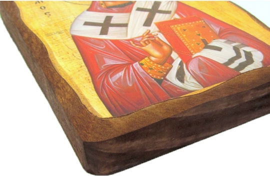 Ξυλινη Εικονα Αγιος Νικολαος 27x20cm