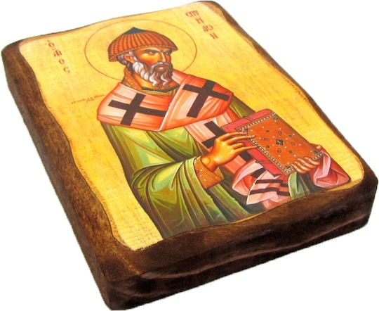 Ξυλινη Εικονα Αγιος Σπυριδων 15x11cm