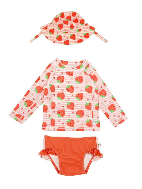Zoocchini Costum de baie pentru copii Set cu pălărie Strawberry Zoocchini Costum de baie pentru copii Set cu pălărie Strawberry