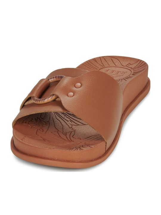 Cushion Women's Flat Sandals in Brown Color