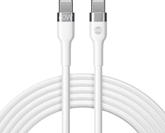 Forever USB 2.0 Cable USB-C male - USB-C 60W Λευκό 2m