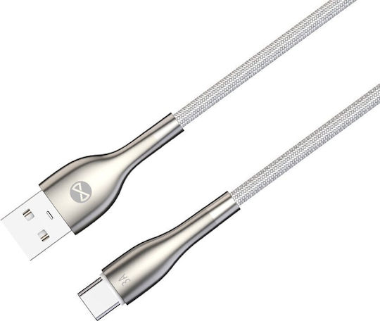 Forever USB 2.0 Cable USB-C male - USB-C Λευκό 1m