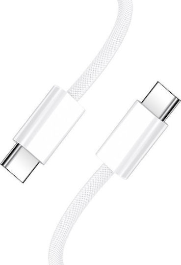 BWOO USB 2.0 Кабел USB-C Мъжки - USB-C 60W Захранване PD Бял 2м