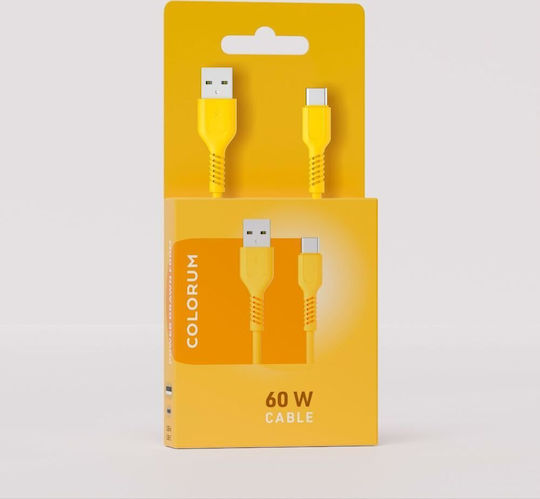 Colorum USB 2.0 Cable USB-C male - USB-A PD Κίτρινο 1.8m CK60-AC-05