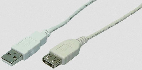 LogiLink USB 2.0 Кабел USB-A мъжки - USB-A женски Сив 5м CU0012