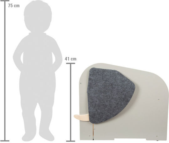 2-in-1 Bücherregal-Sitz mit Rädern "Der Elefant"