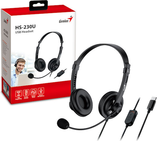 Genius HS-230U On Ear Căști Multimedia cu microfon și conexiune USB-C