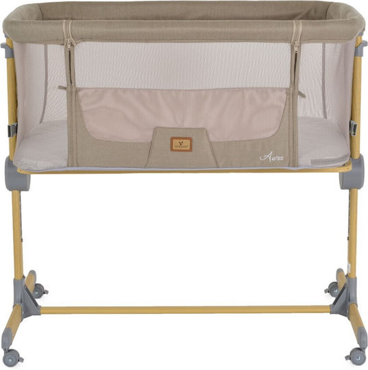 Cangaroo Wiege Aura mit Seitlicher Öffnung und Rädern Beige