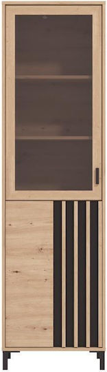 Laval Vitrine 1k Vs1 193 Artisan Eiche Schwarz 55x40x193cm