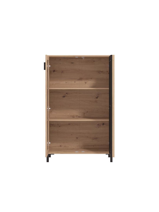 Vitrină Laval 2k Vs1 129 Stejar Artizanal Negru 80x40x129cm