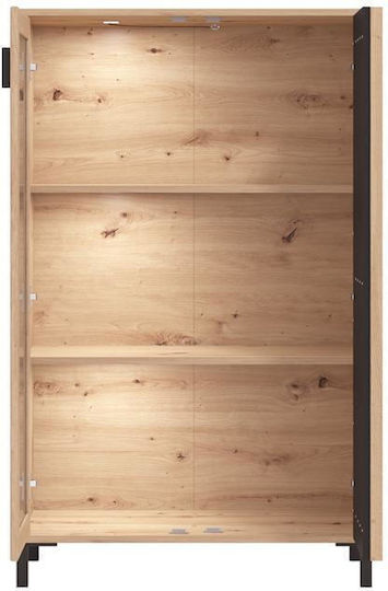 Витрина Laval 2k Vs1 129 Артисан Дъб Черен 80x40x129см