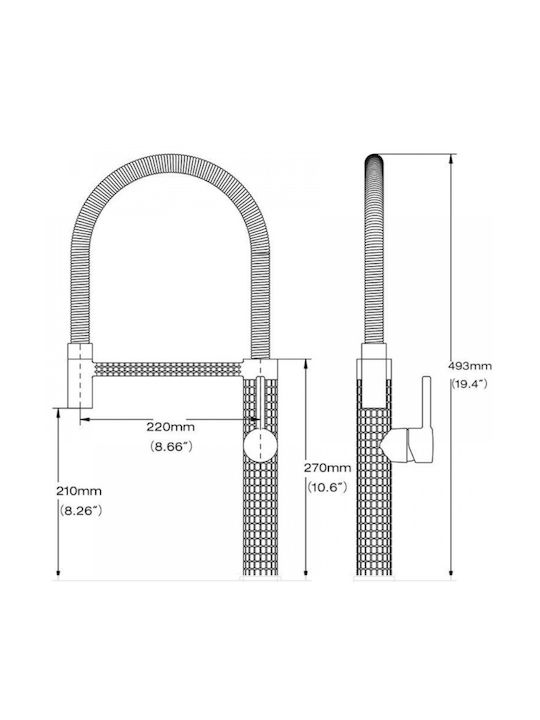 Poly-82-1 Faltbarer Goldener Küchenarmatur