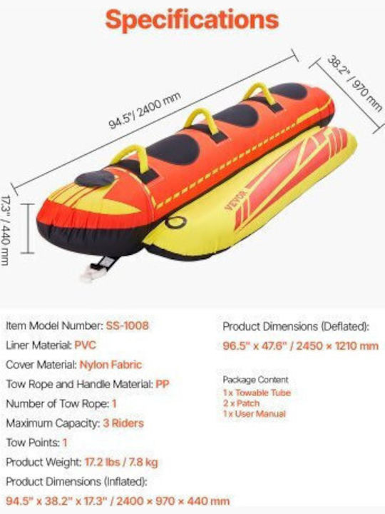 Vevor Inflatable Mattress for the Sea 2 Persons with Handles 240cm. CQTL2QXK3R00F85JVV0
