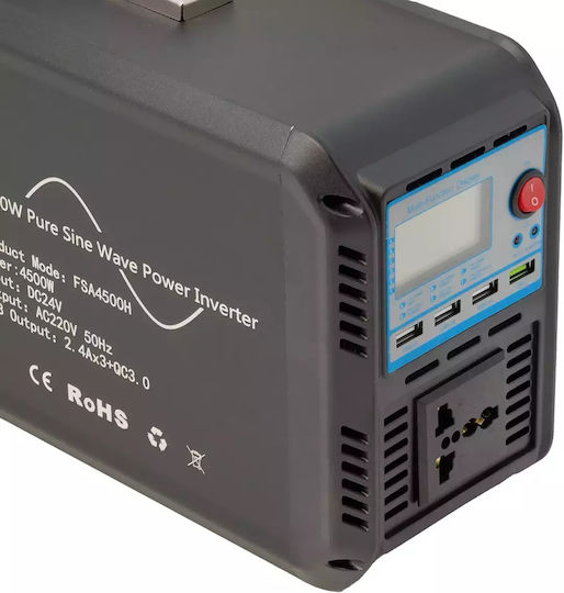 Gdsuper Καθαρού Ημιτόνου Inverter Ισχύος 4500W με Τάση Εισόδου 24V (Μονοφασικό) FSA4500H