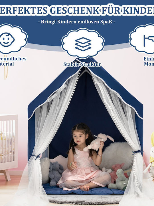 Costway Kids House Play Tent for 1+ years Blue