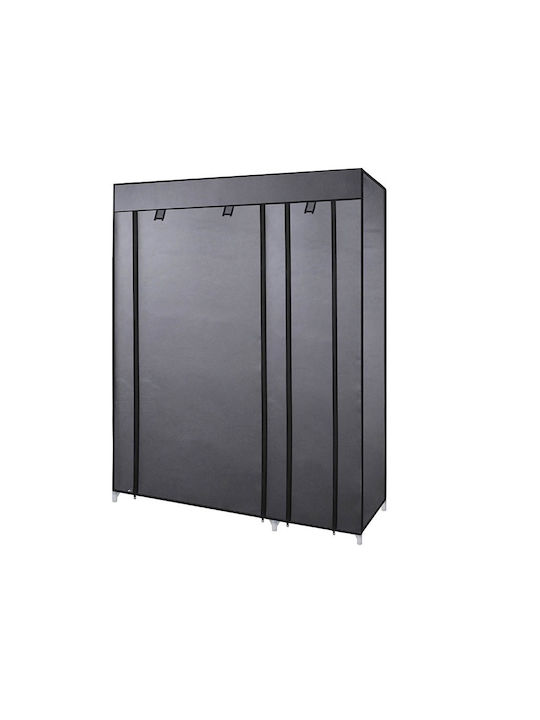 Bormann BPC1200 Fabric Wardrobe with Shelves in Gray Color 105x45x170cm