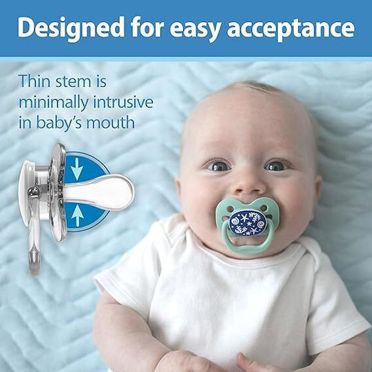 Dr. Brown's Advantage Pacifiers Silicone Night with Case Ocean - White-Mint for 0-6 months 2pcs