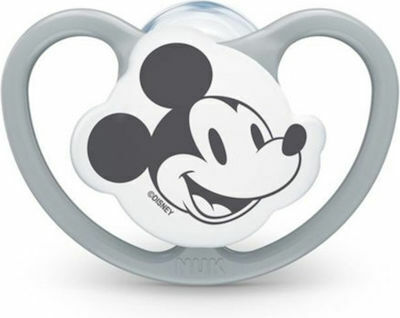 Nuk Space Orthodontic Pacifier Silicone with Case Mickey - White for 18-36 months