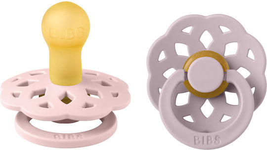 Bibs Boheme Pacifiers Rubber Blossom & Dusky Lilac for 0-6 months 2pcs
