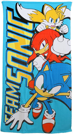 Sega Hedgehog Kinder-Strandtuch Hellblau 140x70cm