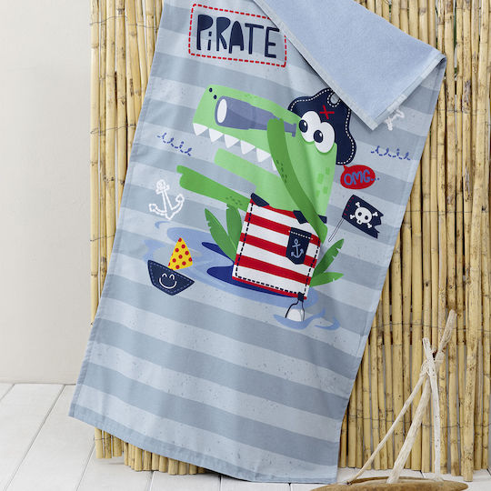 Nima Kids Beach Towel Double-Sided 70x140 Pirate Grey Green