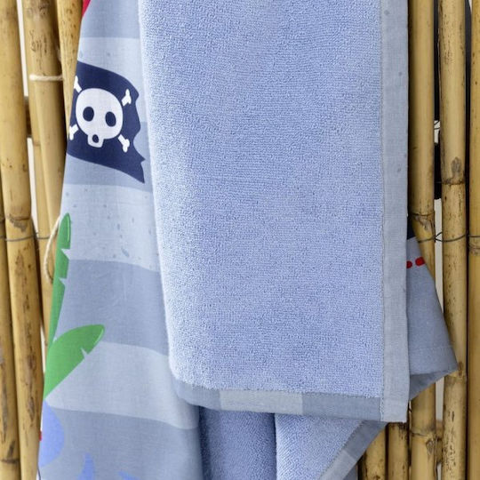 Nima Kids Beach Towel Double-Sided 70x140 Pirate Grey Green