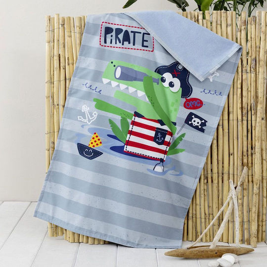 Nima Kids Beach Towel Double-Sided 70x140 Pirate Grey Green