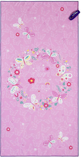 Nima Kids Πετσέτα Θαλάσσης 70x140 Be Happy Ροζ