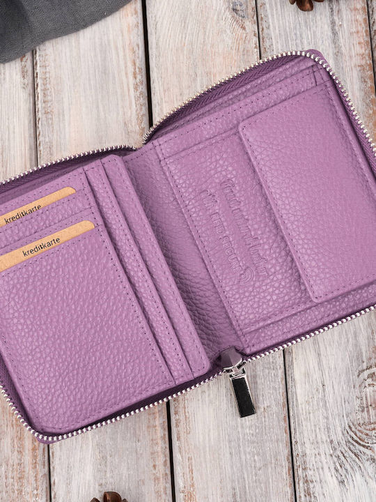 Din piele Portofel de damă cu RFID Violet
