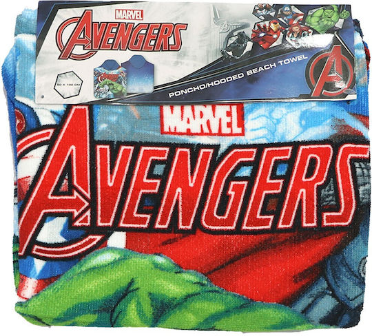Marvel Comic Books Παιδικό Πόντσο Θαλάσσης Avengers Μπλε